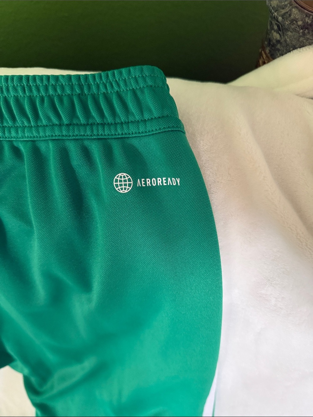 Adidas Green Joggers with White Side Stripes - Picture 3 of 5